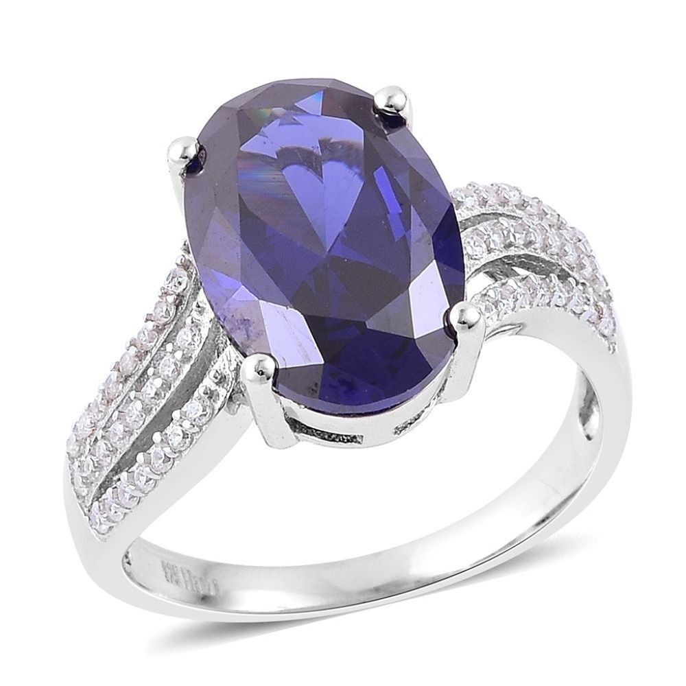 Elanza Simulated Blue Diamond Simulated Diamond